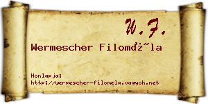 Wermescher Filoméla névjegykártya